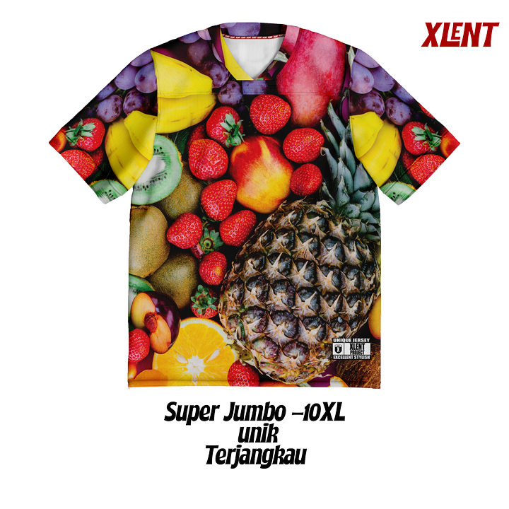 XLENT jersey Buah- Buahan / Rugby / NFL / Hockey / big size / vintage / Retro Jersey Olahraga / Unik