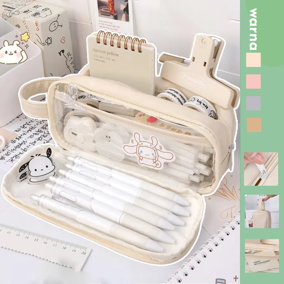 

Tempat Pensil Kapasitas Besar Pencil Case Simple Japanese Stationery Storage Bag School Office Supplies Pencil Case Coin Purse Cosmetic Bag