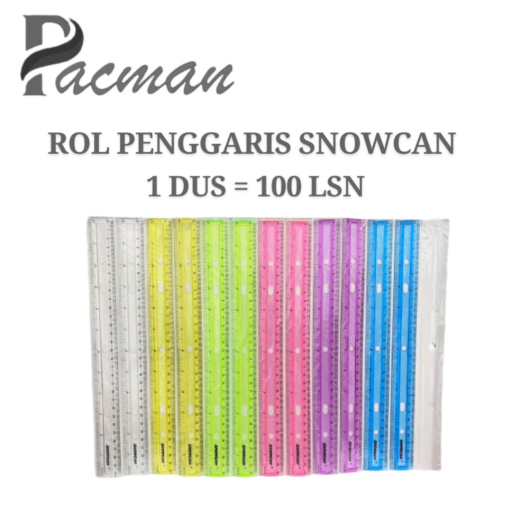 

[Isi 12 Pcs] Penggaris Plastik Lentur Snowcan 30cm