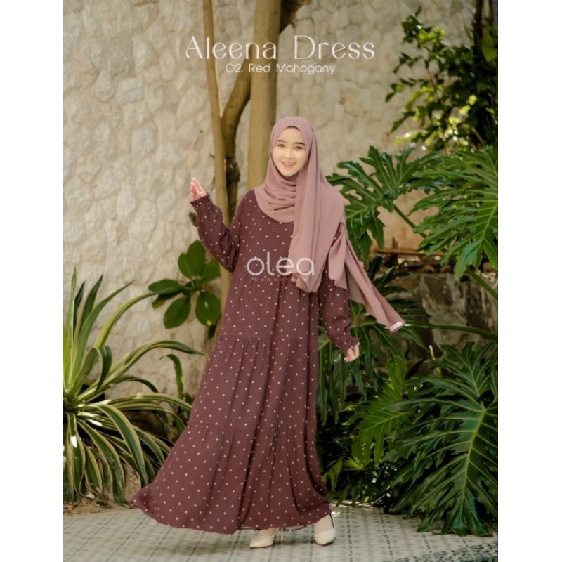 READY STOK ALEENA DRESS BY OLEA