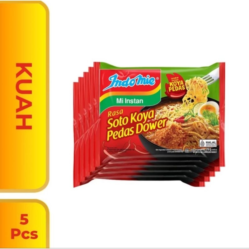 

Indomie Kuah Rasa Soto Koya Pedas Dower isi 5 pcs