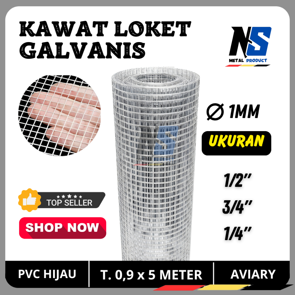 KAWAT MESH RAM LOKET GALVANIS UNTUK AVIARY PANJANG 5 METER | BEST QUALITY