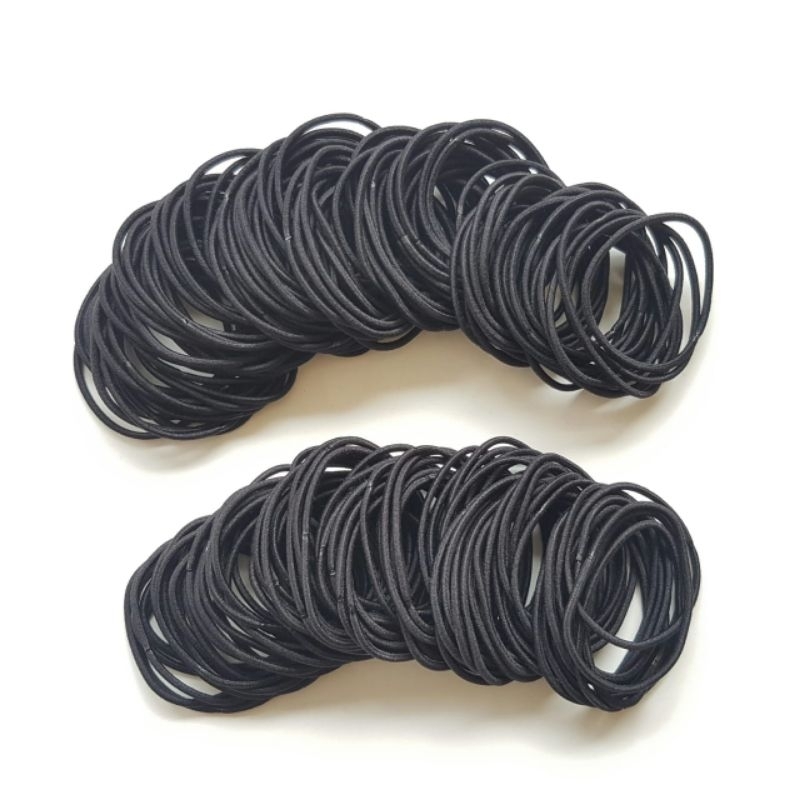 Ikat rambut korea hitam polos / gelang ikat rambut anak-anak