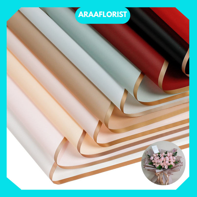 

KB01 Kertas Buket Bunga List Gold Line Emas Flower Wrapping Paper Cellophane Florist