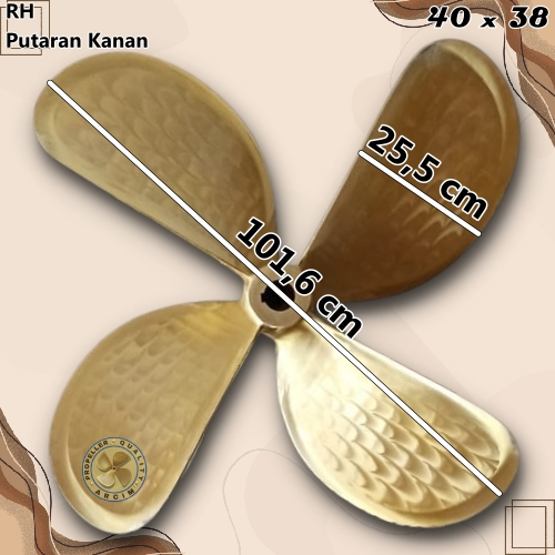 Baling baling kapal ukuran 40 x 38 mesin gearbox 4 daun Arcim Propeller