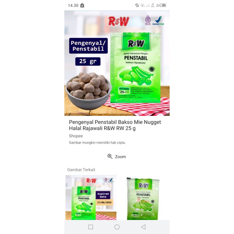 

✓MURAH Pengenyal Penstabil Bakso Mie Nugget Sachet 25gr
