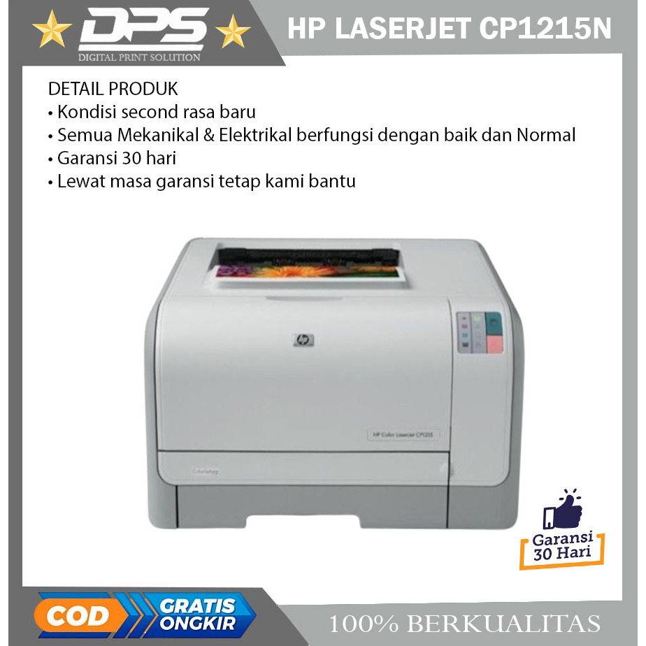 PRINTER HP COLOR LASERJET CP1215 CP1215N siap pakai