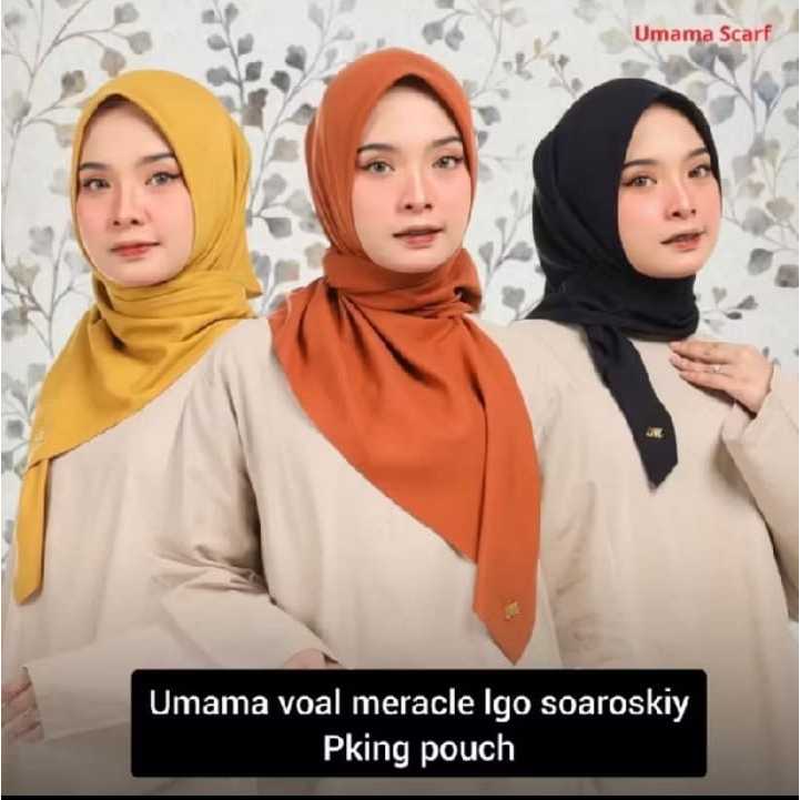 Jilbab Kerudung Polos Segiempat Logo UM Swarovski Laser Cut Pouch by Umama