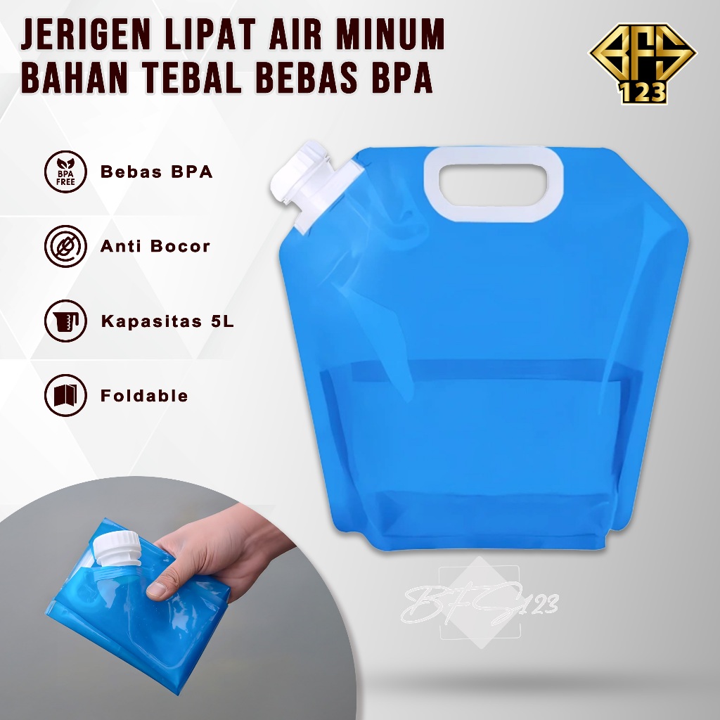 Jerigen 5 Liter Kantong Air Lipat Minum Portable Camping Outdoor Kantong Air Lipat Camping Jerigen L