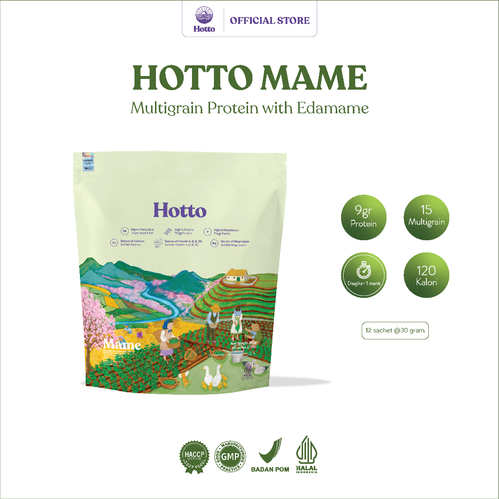 

Hotto Mame Protein Multigrain with EDAMAME 1 Pouch isi 12 Sachet