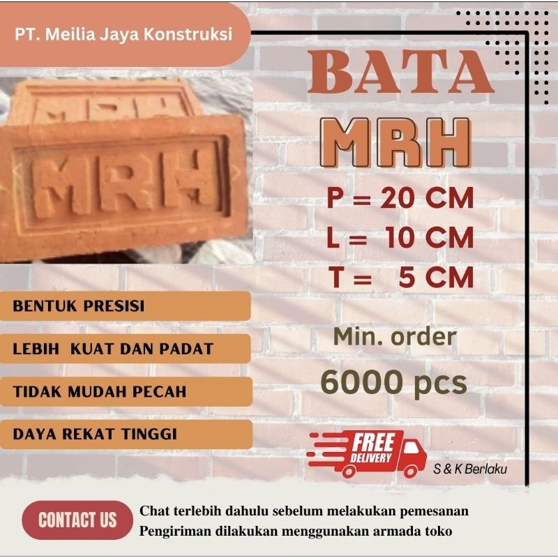 Bata Merah Press MRH (1 rit = 6.000 pcs)