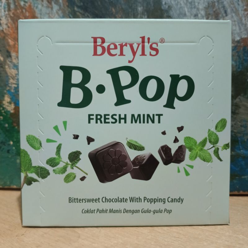 

Beryls 50gr B-POP Bittersweet Chocolate with Popping Candy Fresh Mint Flavor Beryl's Coklat Pahit Manis Dengan Gula Pop Perisa Pudina Malaysia