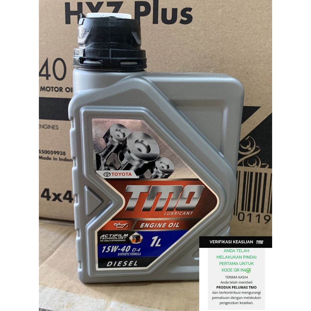 Oli Mesin TMO 15W-40 TOYOTA DIESEL 1 Liter BARCODE  ( OLI MOBIL DIESEL )