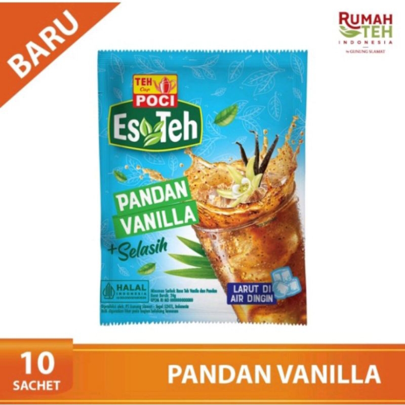 

Teh Poci Es Teh Pandan Vanila + Selasih 1renceng 10sachet