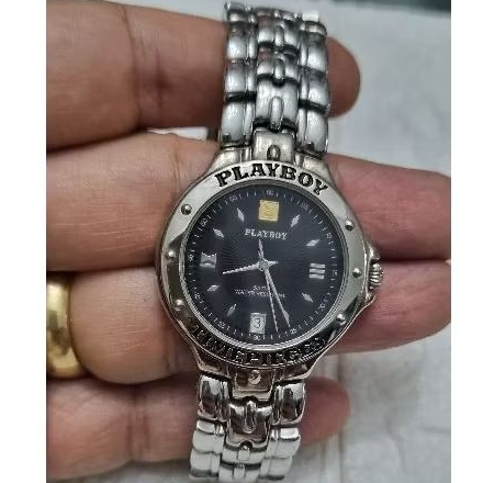 jam tangan arloji fashion rantai pria model KLASIK VINTAGE merk PLAY BOY ORI QUARTZ jadul premium