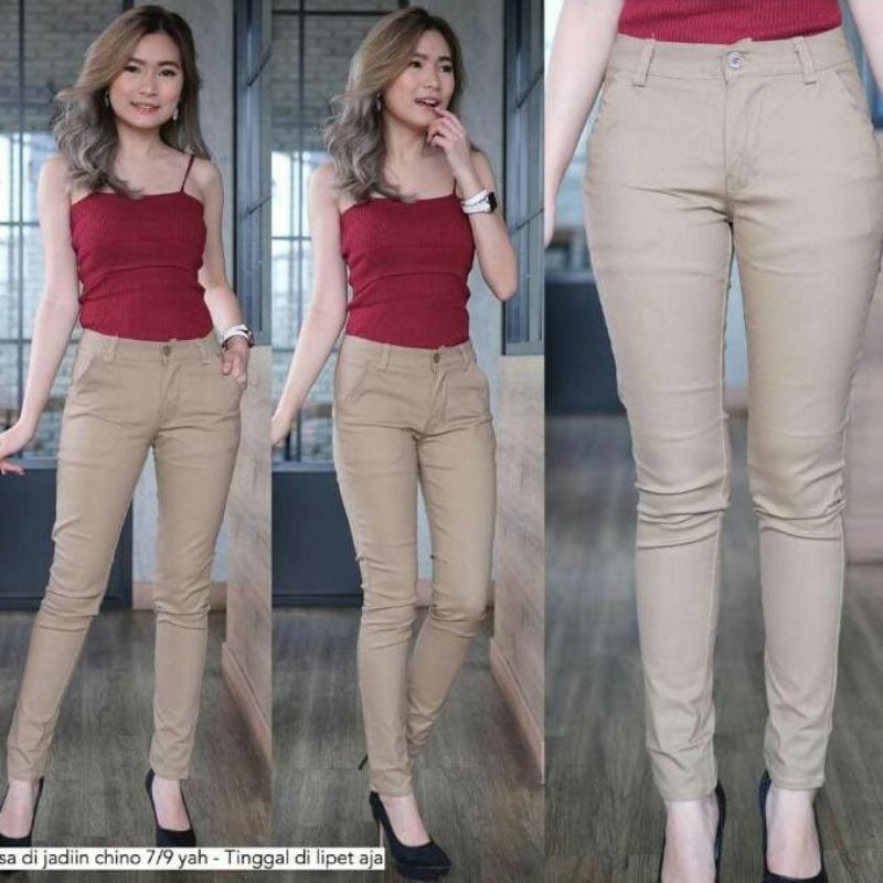 celana pensil wanita celana baggy pants bahan twill premium
