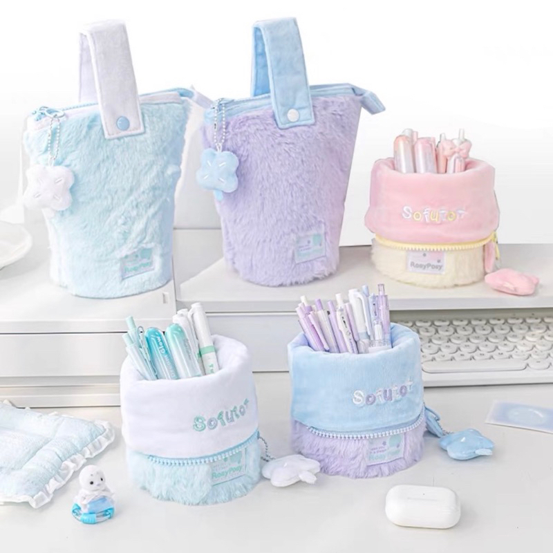 

Kotak Pensil Bulu Lembut / Tas Penyimpanan Kosmetik / Pouch Travel Make Up Bag Organizer Serbaguna Pouch Kosmetik Travel (include gantungan)