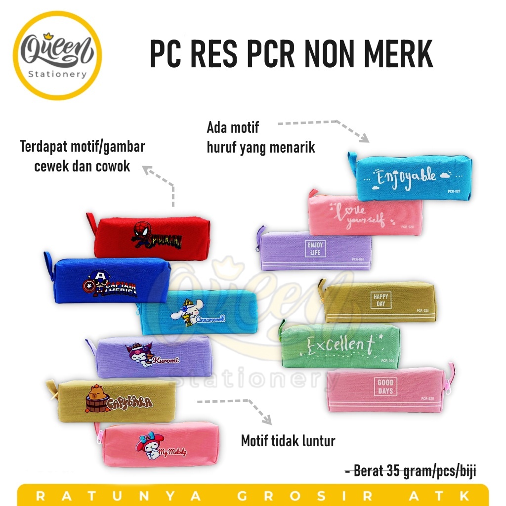 

1 PCS PENCIL CASE RESELETING PCR NON MERK / TEMPAT PENSIL LUCU