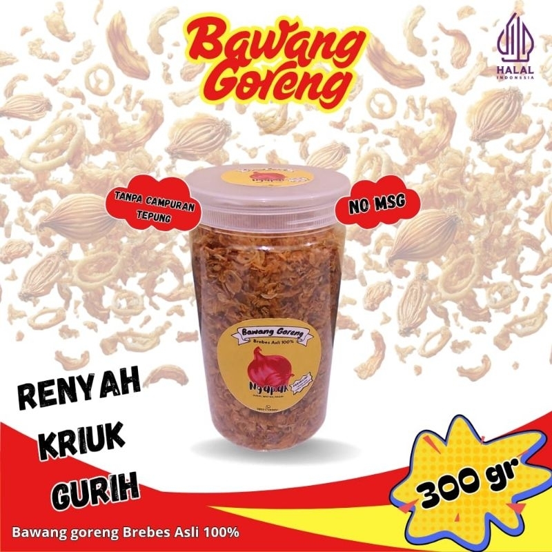 

Bawang goreng tanpa campuran premium | Brambang goreng brebes asli | Kriuk renyah teman lauk 300gr