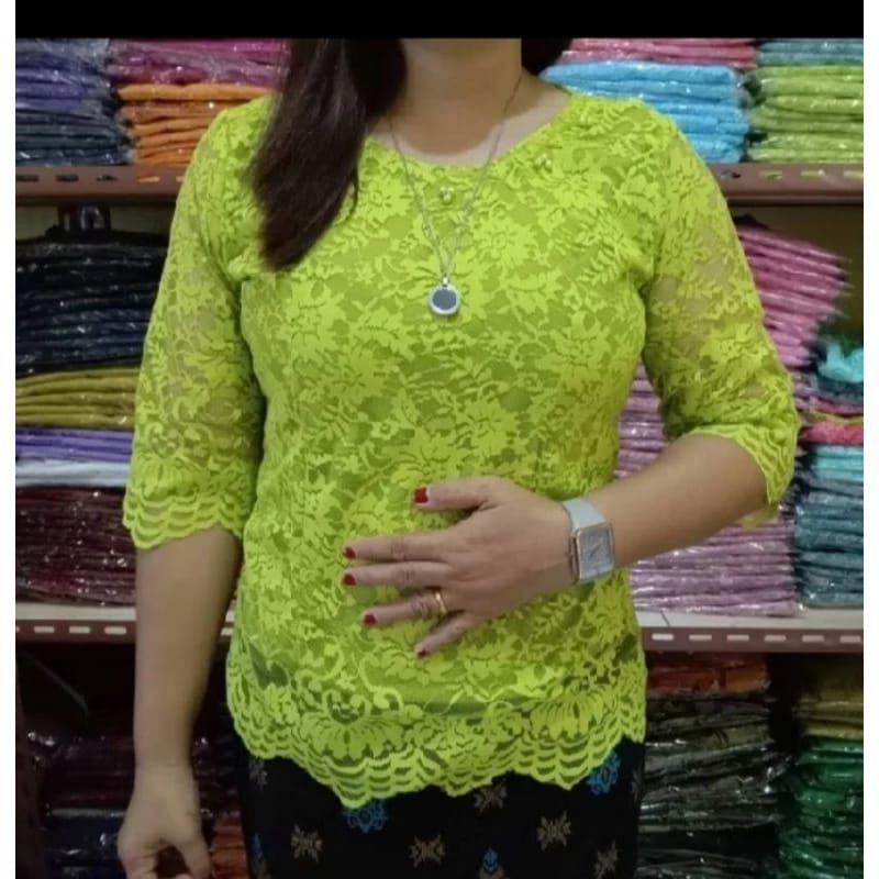 ATASAN WANITA LENGAN 3/4 // BAJU BROKAT MODERN KEBAYA KEKINIAN