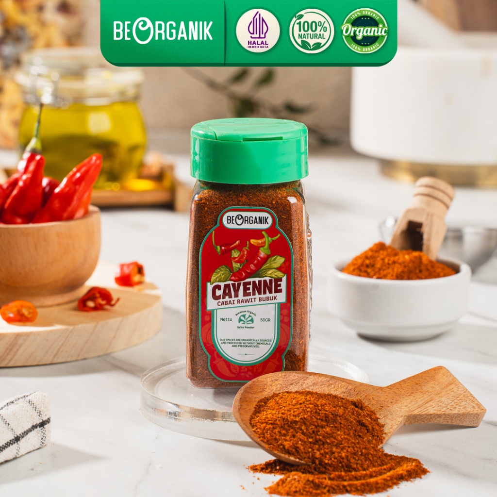 

Beorganik Cayenne Pepper / Cabai Rawit Bubuk