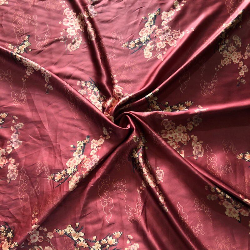 kain satin silk motif - kain satin silk motif bunga - kain satin silk motif luxury - kain satin silk