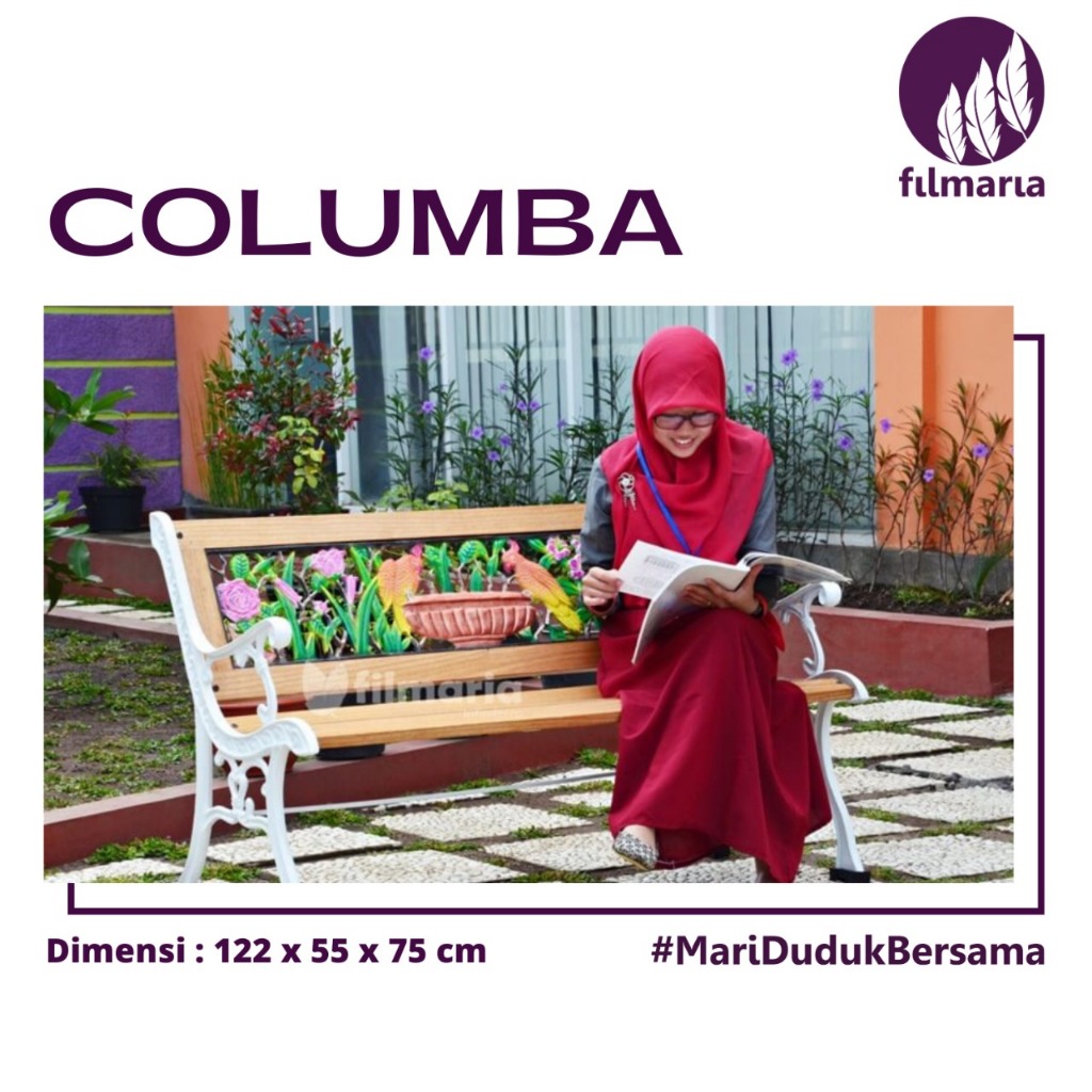 COLUMBA Kursi Taman Besi Cor (Cast Iron) / Kursi Taman Panjang