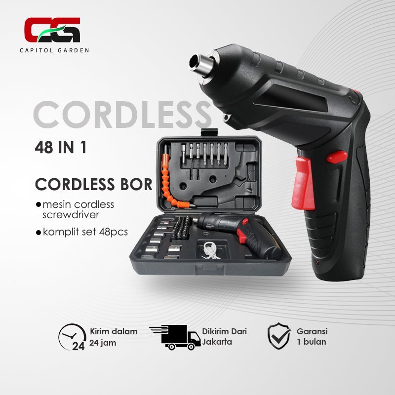 COD Mesin Bor Obeng Baterai Cordless Folding Li-ion Cordless Drill Set - Toolbox Set - Cordless - Sc