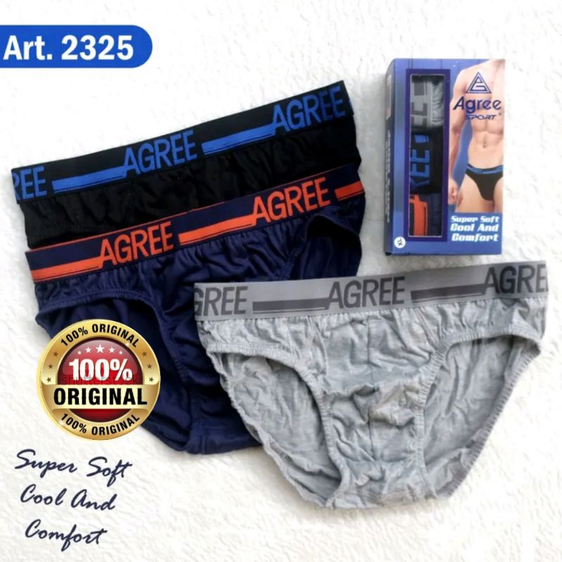 isi 3pcs- Celana dalam pria agree 2325 / Celana dalam pria agree 2325 / cd pria segitiga karet boxer