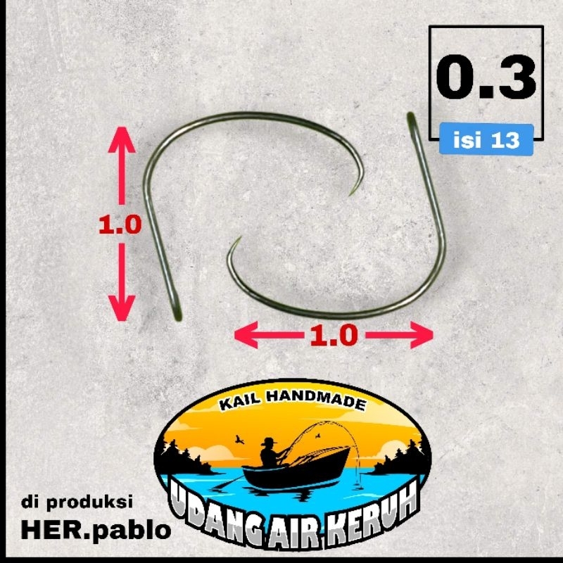 kail udang *HANDMADE* bahan baja hitam 0.3