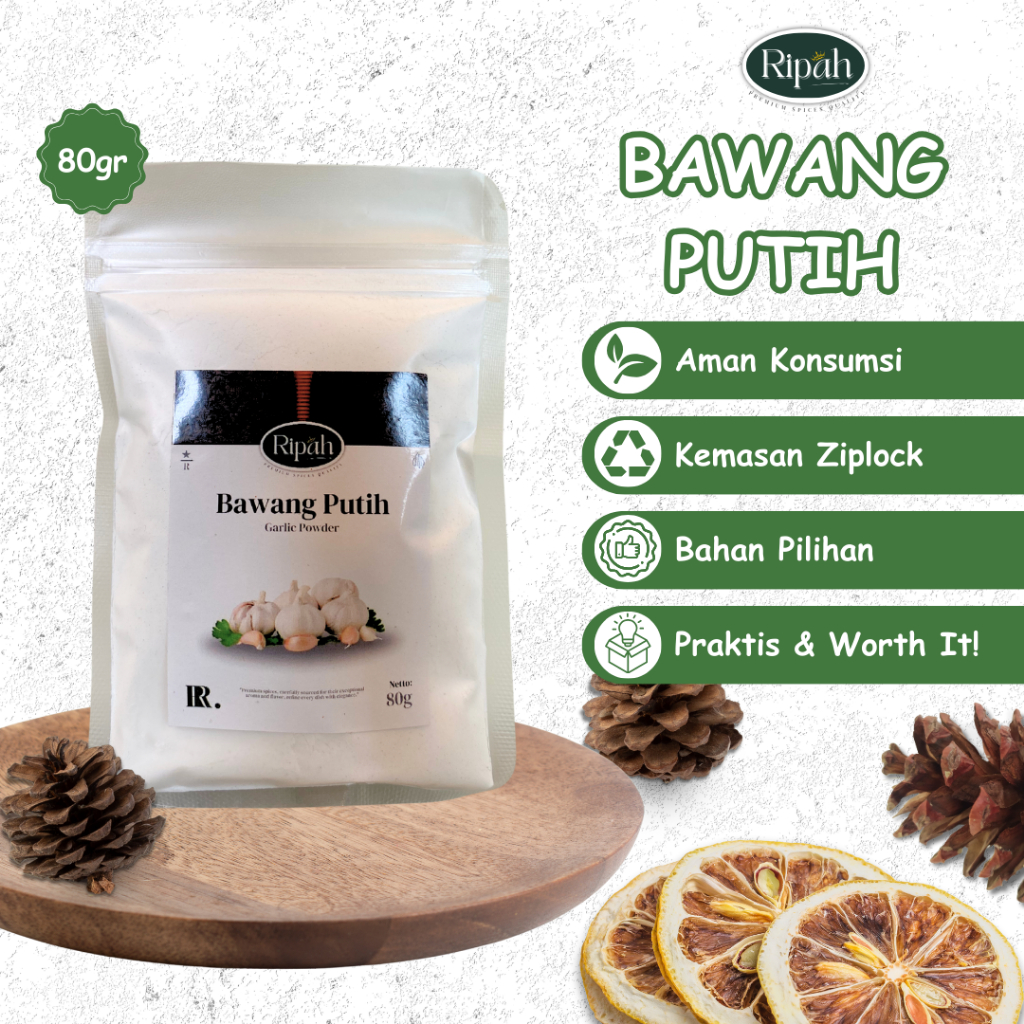 

80gr Bawang Putih Bubuk / Ground Garlic / Rempah / Ripah Rempah PREMIUM QUALITY