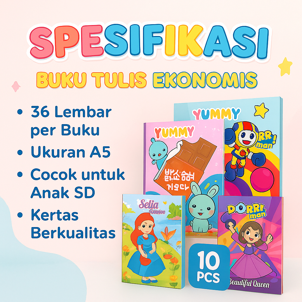 

Ay00! Buku Tulis Okay Ekonomis 36 Lembar A5 Isi 10 Pcs