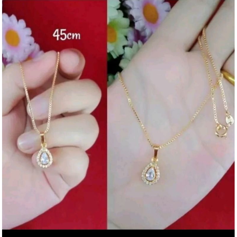 kalung titanium terbaru liontin mutiara satu