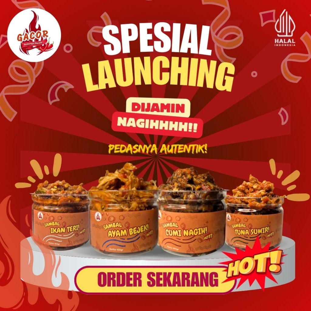 

NEW LAUNCHING - SAMBAL GACOR 4 VARIAN Sambal ayam/tuna/teri/cumi