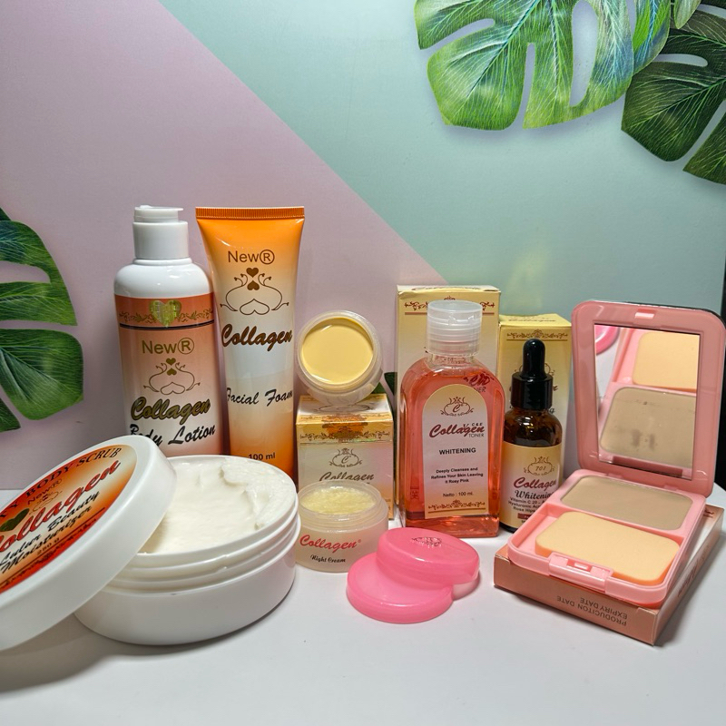 PAKET Lengkap Collagen 8in1 Termurah (Facial Foam, Cream Siang, Cream Malam, Toner, Serum, Lotion, S