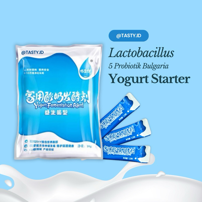

Yogurt Starter 5 Bulgaria / Yogurt Culture / Kultur Yogurt / Bibit Yogurt / Biang Yogurt 5 Probiotik Bulgaria 1 Gram Sachet