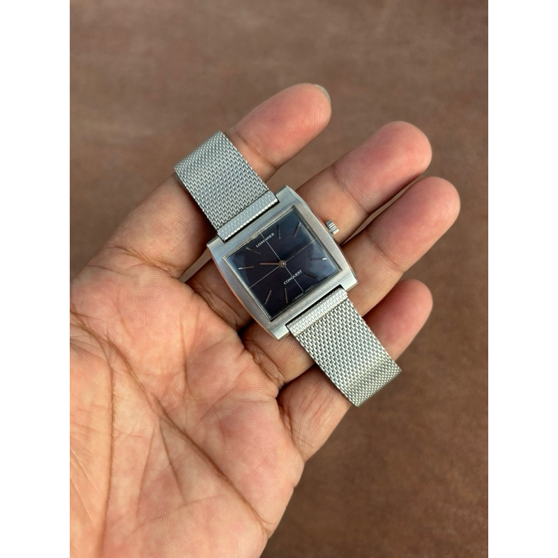 JAM TANGAN PRIA LONGINES CONQUEST SQUARE CASE CROSSHAIR Cal L847.3 BLUE DIAL SWISS