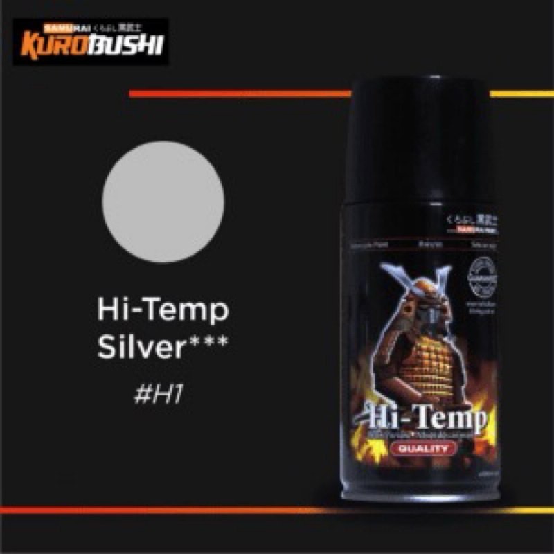Pilox Cat Semprot SAMURAI Paint Kurobushi Hi-Temp Silver 300ml Original Acrylic Spray Tahan Panas Mo
