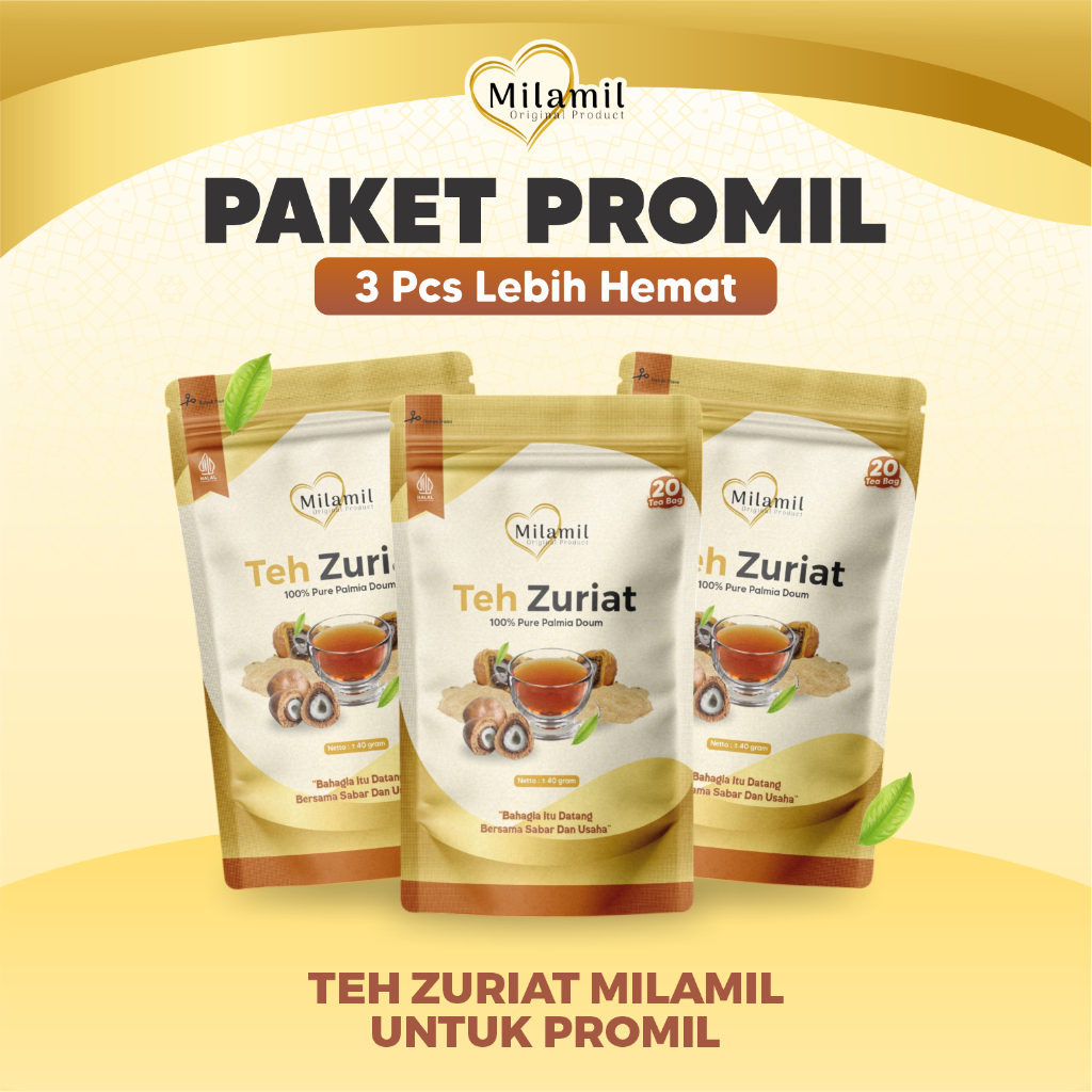 

Milamil PAKET 3 POUCH Teh Zuriat | Teh Buah Zuriat | Teh Promil | Serbuk Zuriat