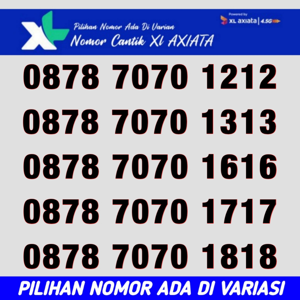 Kartu Perdana Nomor Cantik XL AXIATA - 10 DIGIT - 11 DIGIT - 12 DIGIT - MURAH