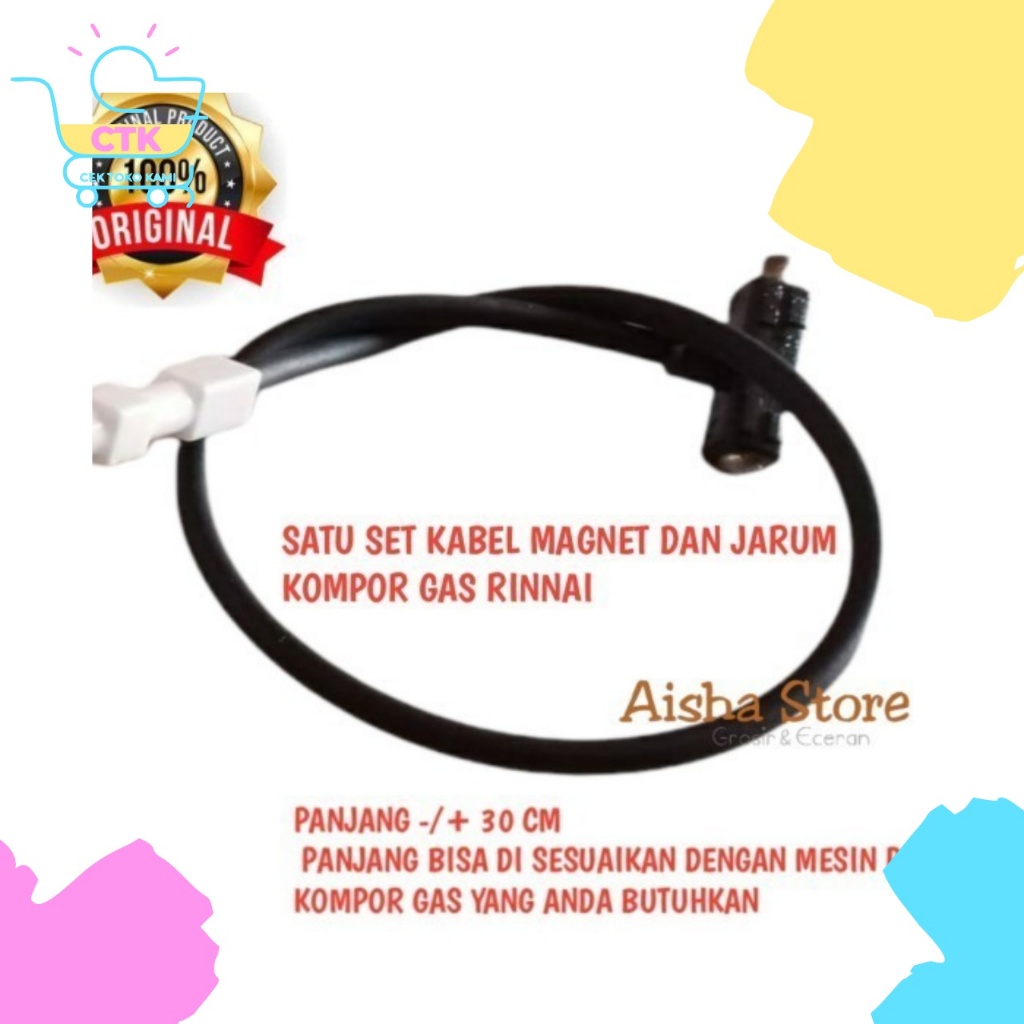 Rinnai Busi 4cm + Kabel Pematik Kompor 30cm Gas Set 1 tungku 2 tungku Hitachi