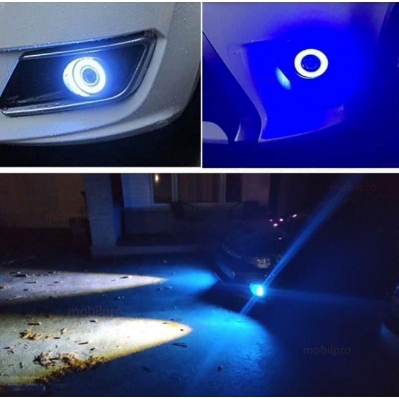 Foglamp Angel Eyes Projie LED Lampu Kabut Mobil 12 Volt Universal