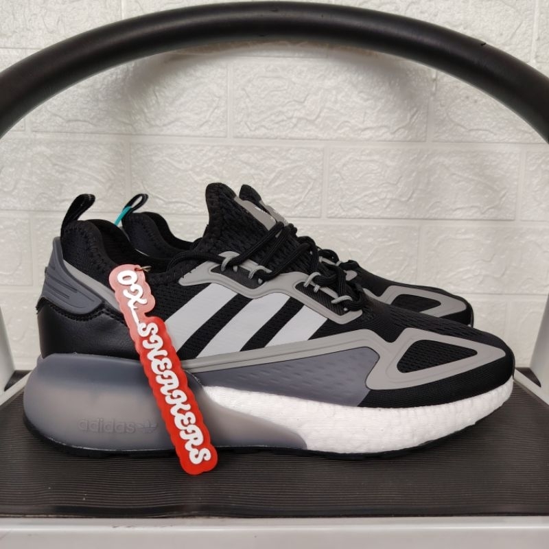 SEPATU ADIDAS ZX 2K BOOST BLACK WHITE GREY