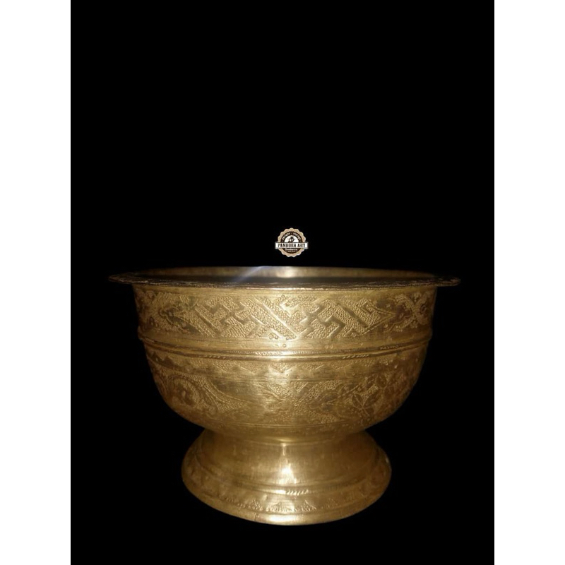 Bokor kuningan ukir lawas TEBAL ( B869 )