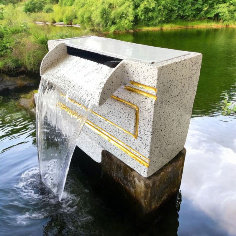Waterfall / box filter untuk aquarium atau kolam ikan minimalis ukuran 40x15x25 motif terazzo