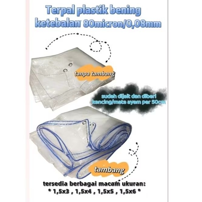 Terpal Plastik Ketebalan 80 Micron /0,08mm Lebar 1,5 (ukr besar)