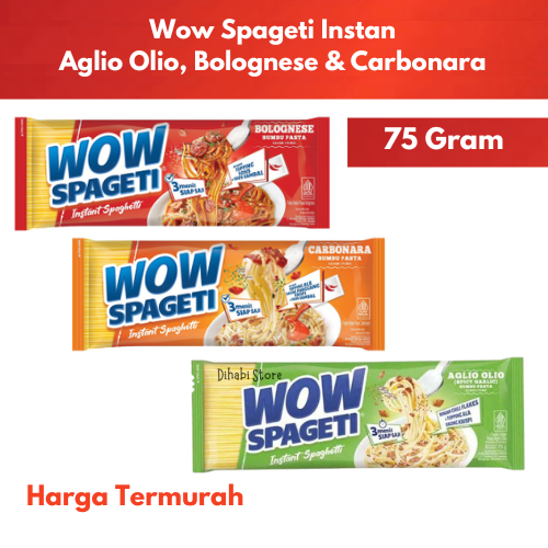 

Wow Spageti Instan Bolognese 75 Gram Carbonara 88 Gram Aglio Olio Mie Pasta Sphagetti