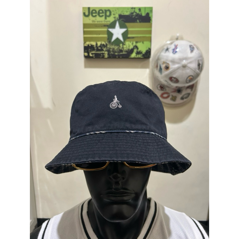 BUCKET HAT BEAN POLE NAVY TARTAN