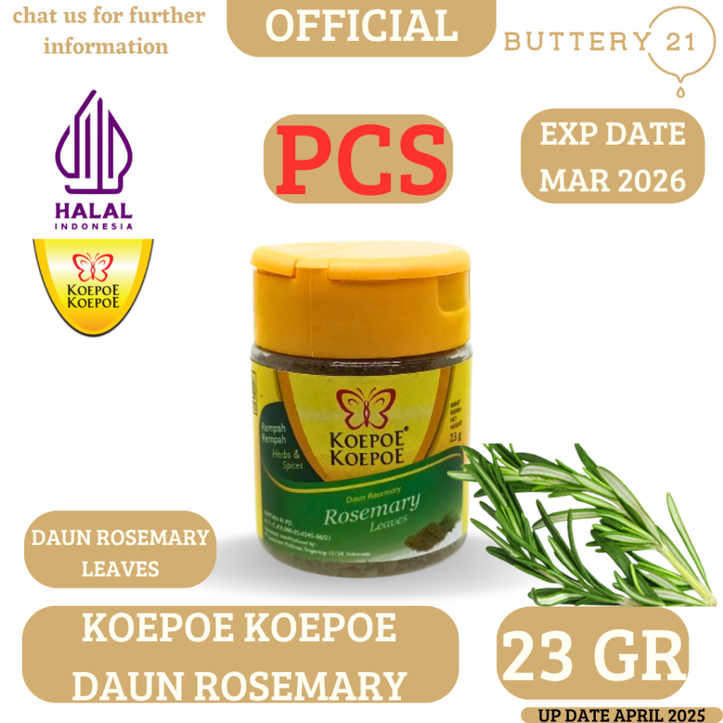 

KOEPOE KOEPOE ROSEMARY 23 GR/KUPU KUPU DAUN ROSEMARY/DAUN ROSEMARY LEAVES