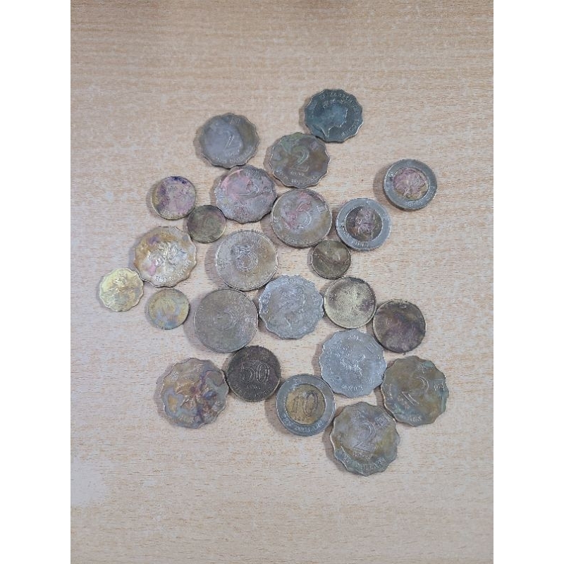 uang koin hongkong 1 dollar dan sen kolektor